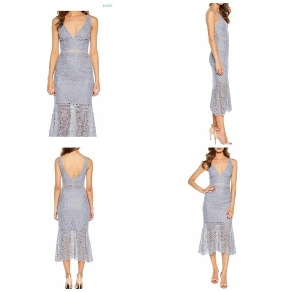 Lace detailed baby blue dress wedding /occasion - Picture 3 of 4